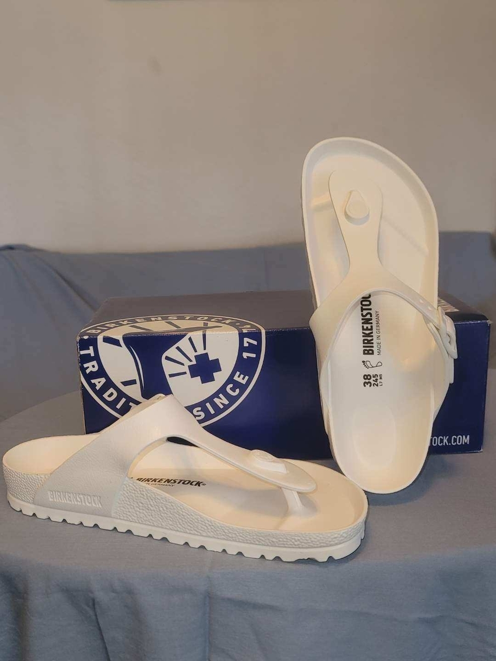 Birkenstock White EVA Gizeh Sandals - Women's